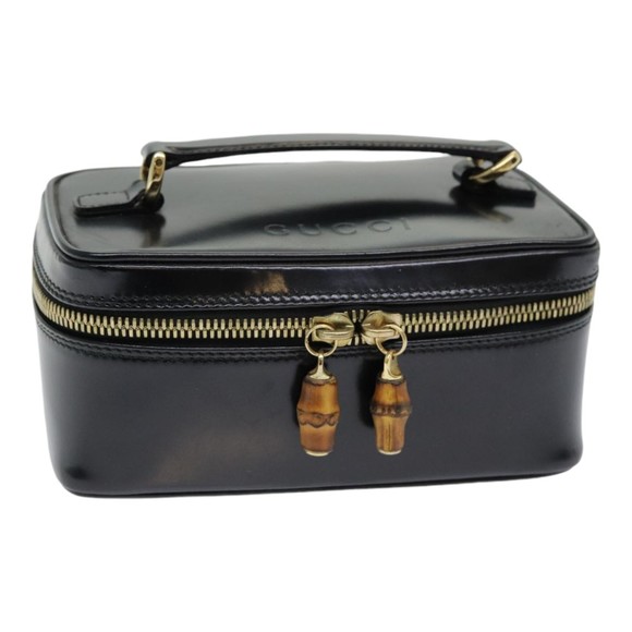 GUCCI Vanity Pouch Black 032 1956 0151 Auth 84938 - Picture 1 of 16